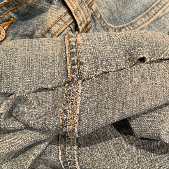 Vtg Bongo Y2K Flared Low Rise Jeans Size 7 Women’s Blue Medium Wash Festival - Picture 15 of 16